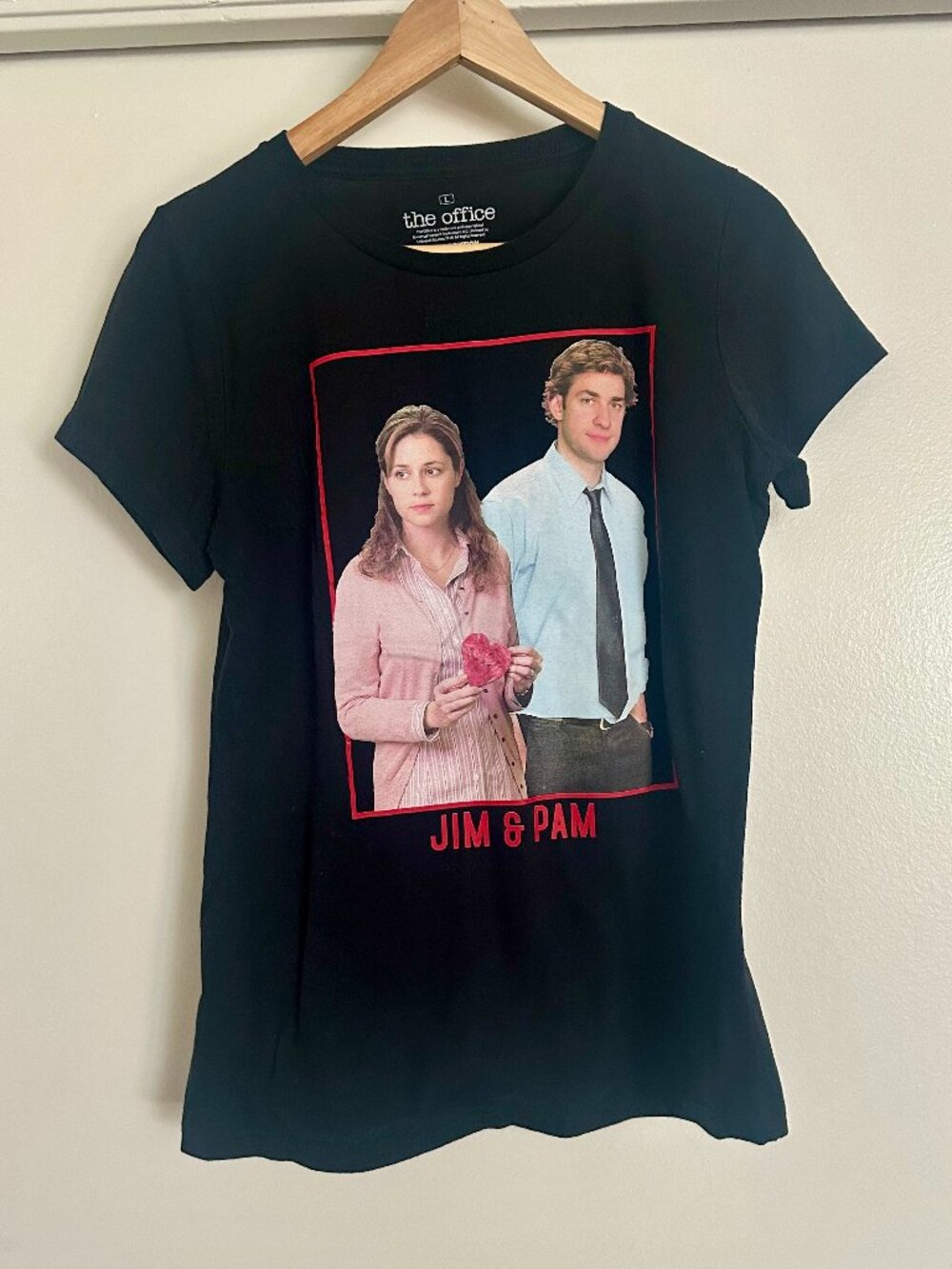 The Office Jim and Pam Graphic Baby Doll T-Shirt Women's Large
